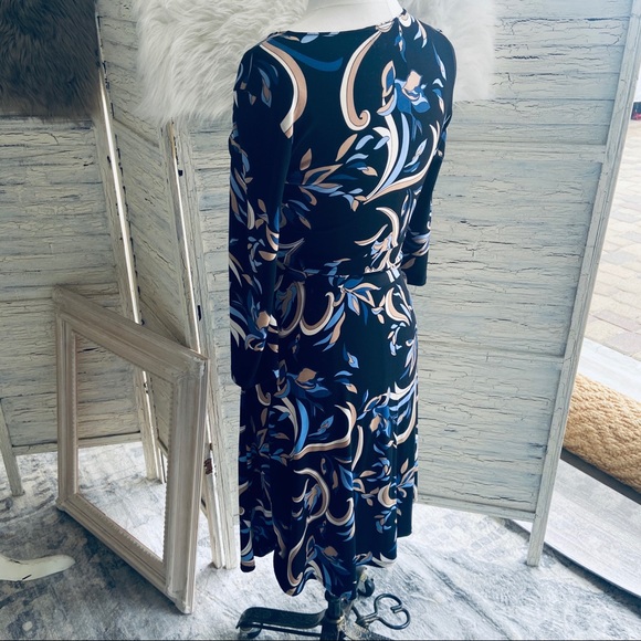 maxandcleo designer professional faux wrap  dress with bohemian print - Picture 4 of 10